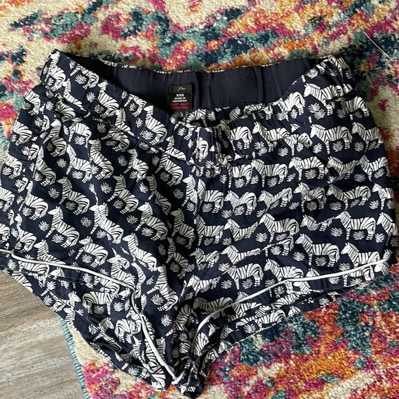 J. Crew Zebra 2 Piece Shorts Cotton Pajamas - Picture 7 of 8